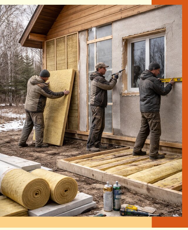 Утепление дачного дома в Пскове от 4821 руб/м2 — недорого | ТепломастерПск