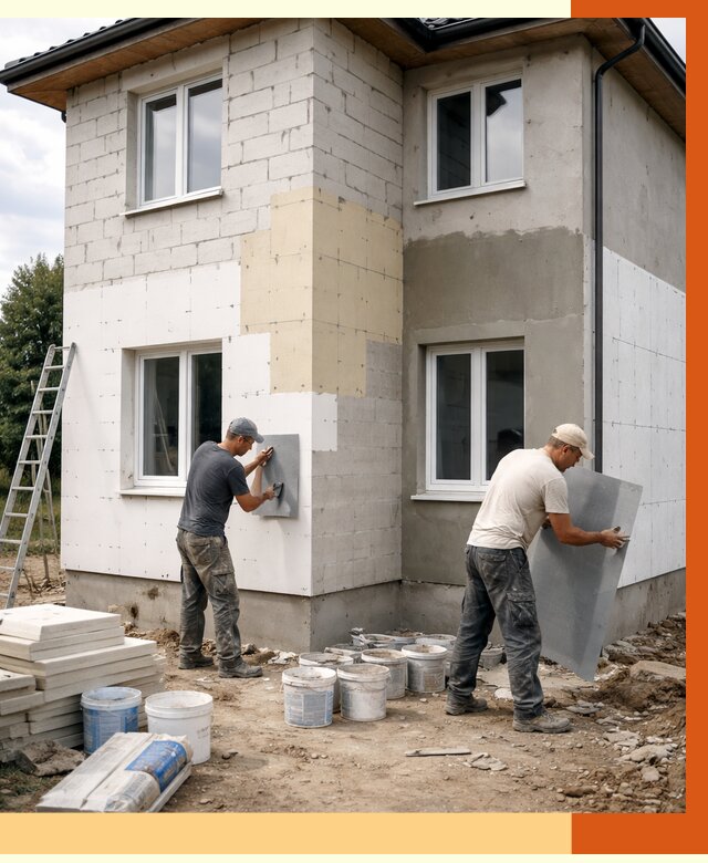 Утепление дома из газобетона в Пскове от 4263 руб./м² — заказать у ТепломастерПск